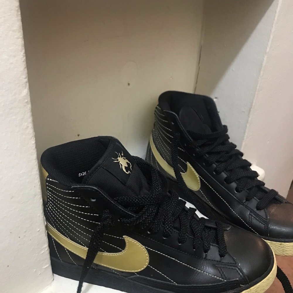 Nike Blazer Mid black and gold women’s size 8